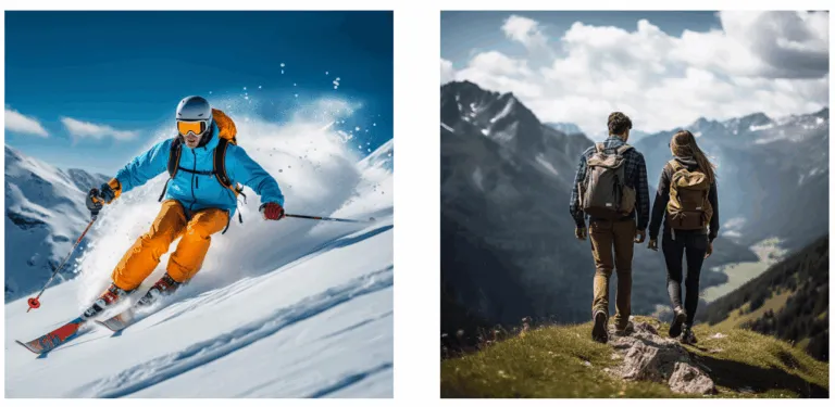 a man skiing on the mountains