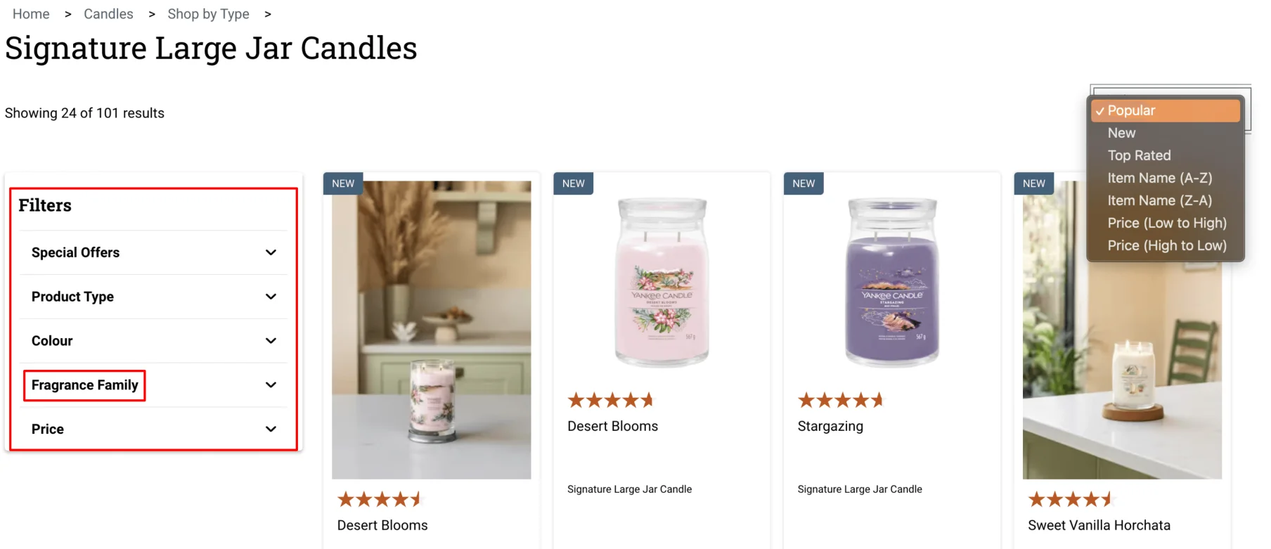 Product Filtering