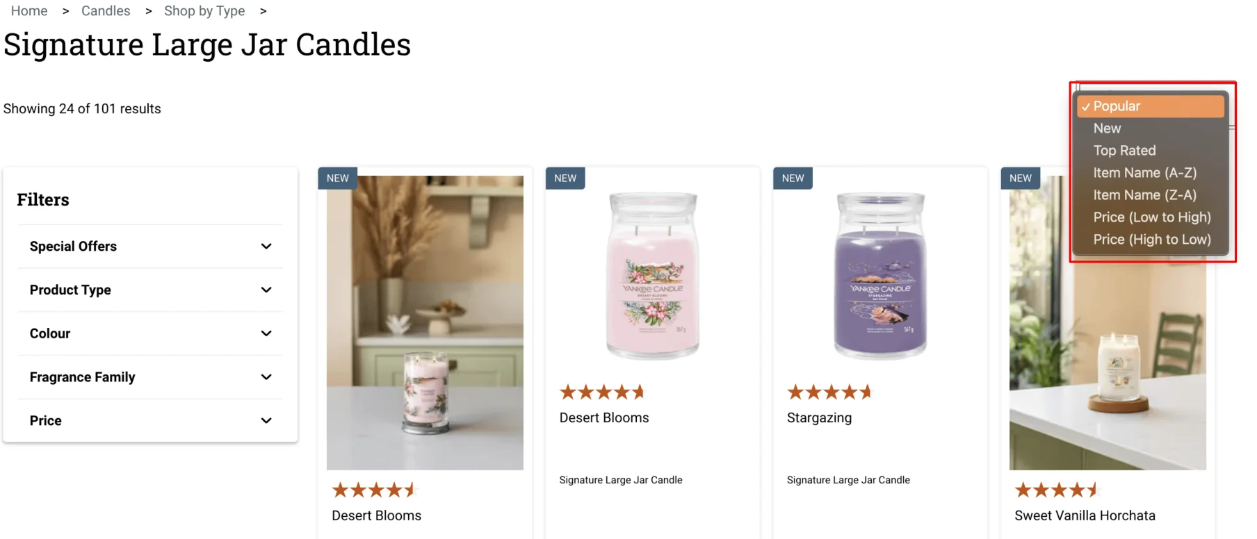 Product Sorting