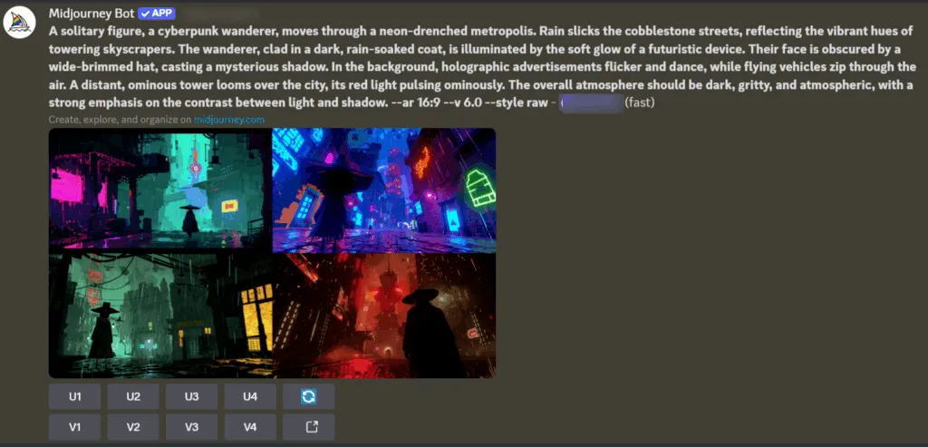 Screenshot from Midjourney
