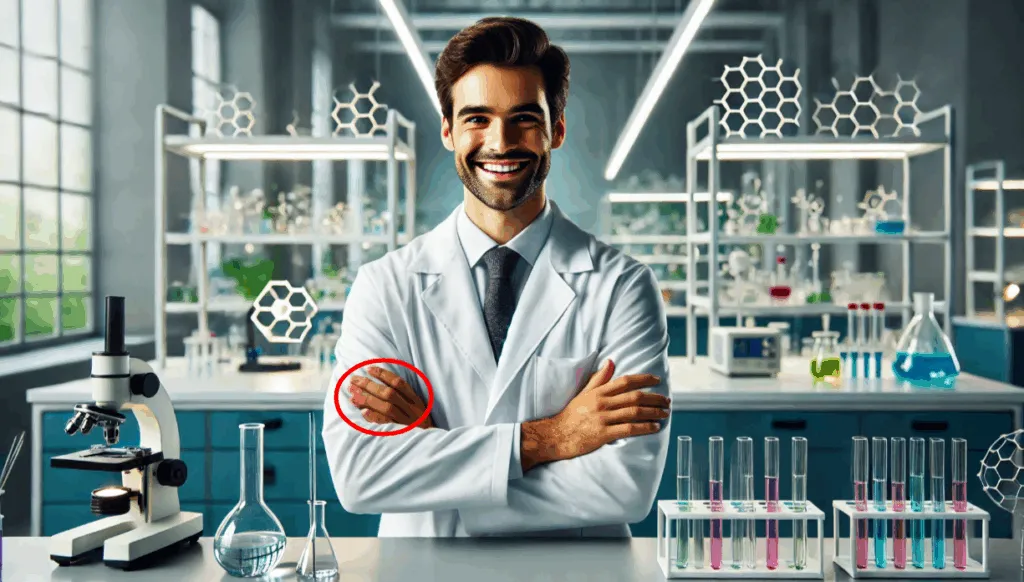 Image from DALLE·3, A scientist standing in his lab