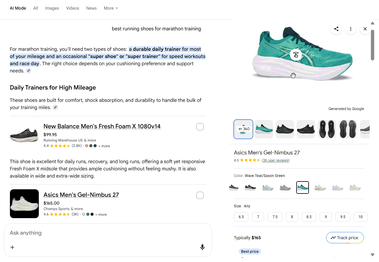 Google's AI Mode agentic checkout