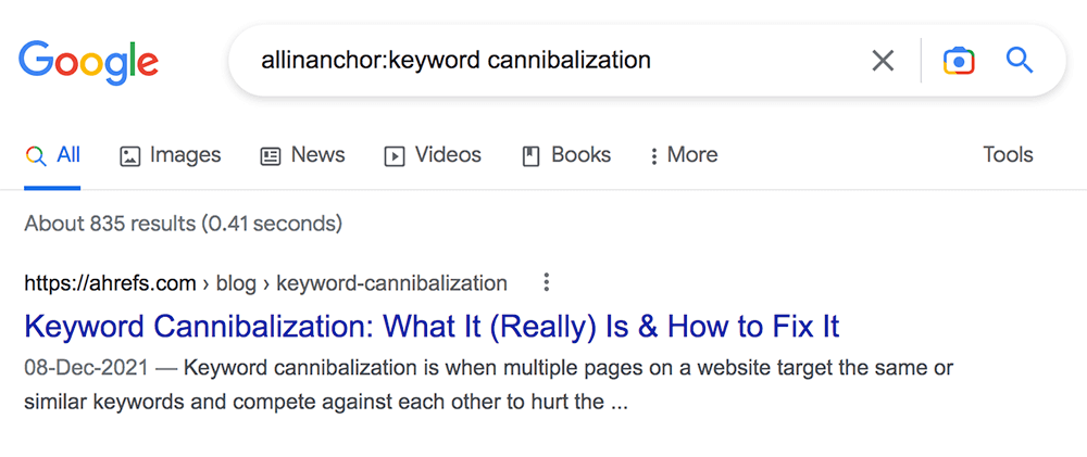 google allinanchor operator