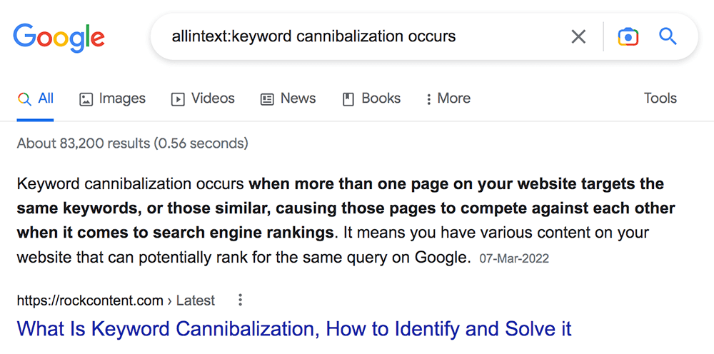 google allintext operator