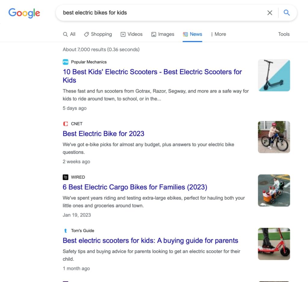 search results for best electric bikes for kids