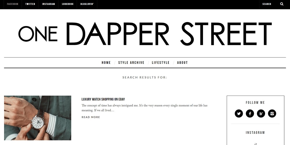 One Dapper Street page screenshot