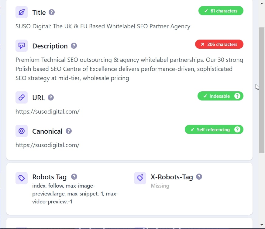 Detailed SEO extension