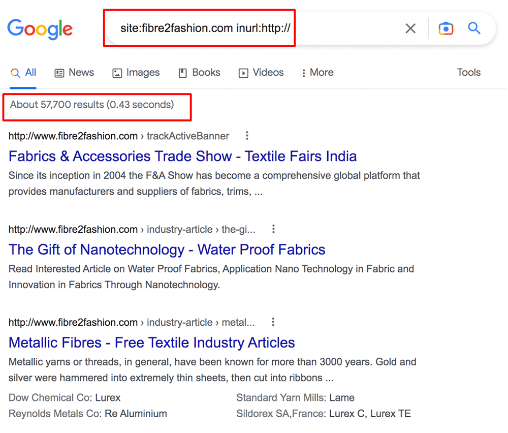 find http pages on the website