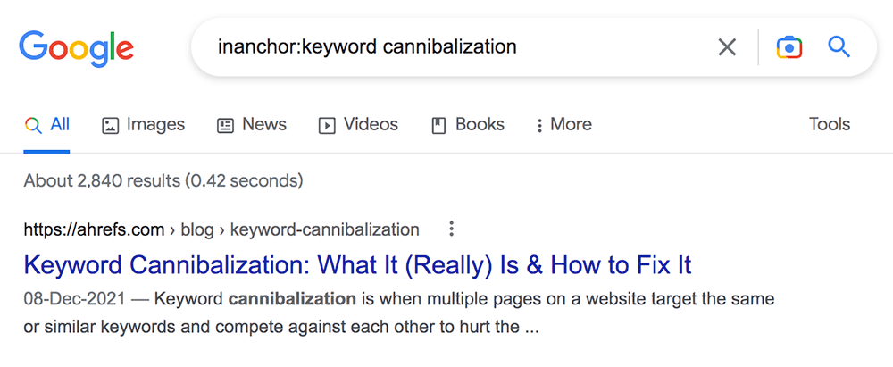 google inanchor operator