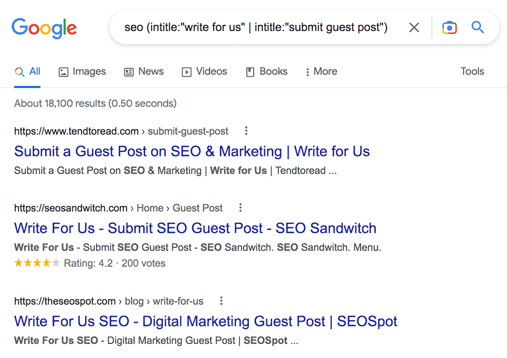 multiple phrases for link prospecting