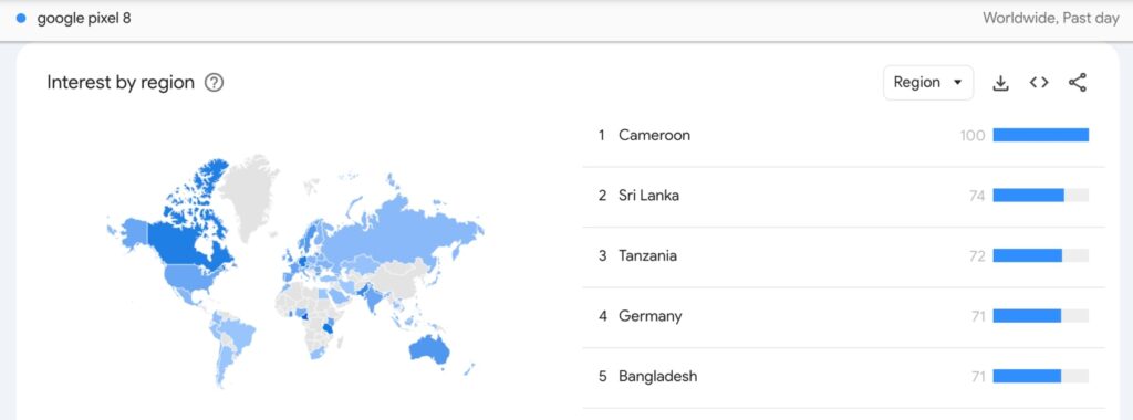 filter by location in Google Trends