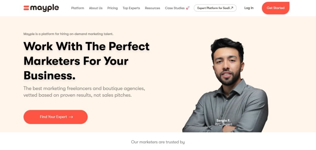 Mayple homepage screenshot
