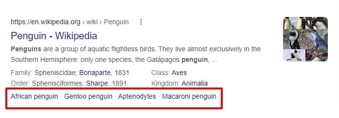 Wikipedia one-line sitelinks