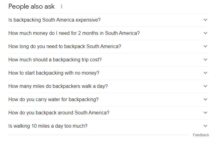 related searches vs people also ask