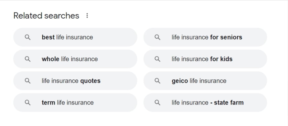 related searches keywords for life insurance