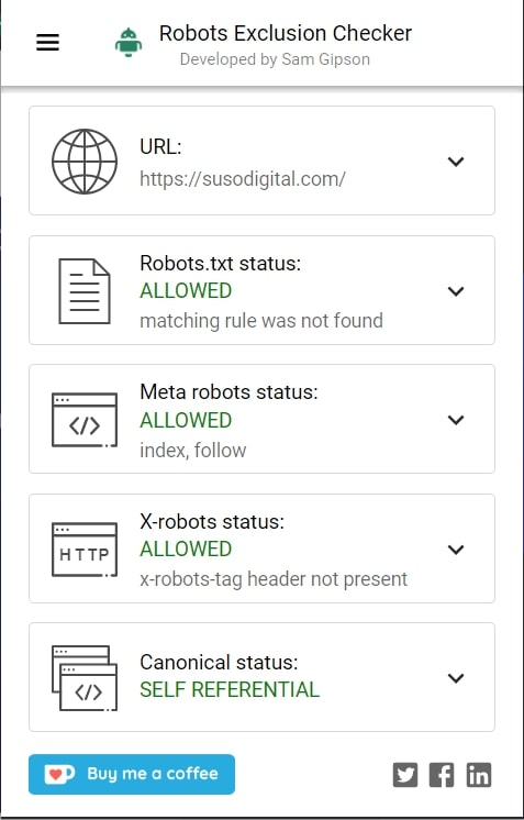 Robots Exclusion Checker extension