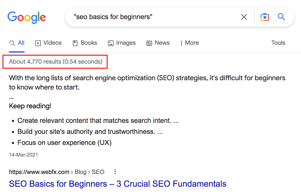 google "" search operator
