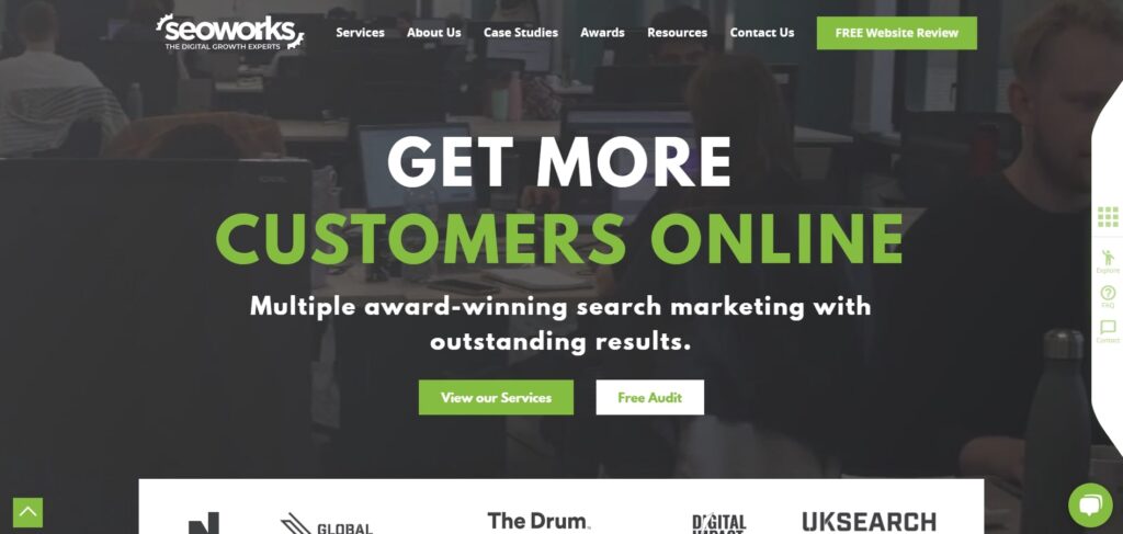 SEOWorks homepage screenshot