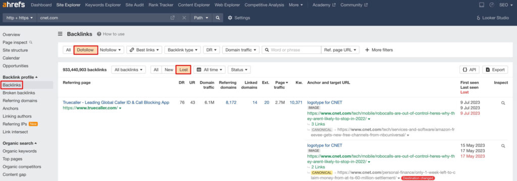 Ahrefs Site Explorer