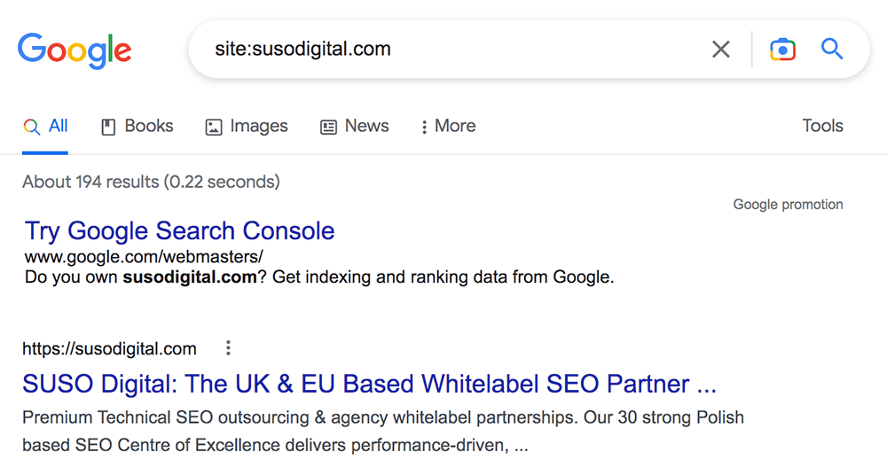 google site: search operator