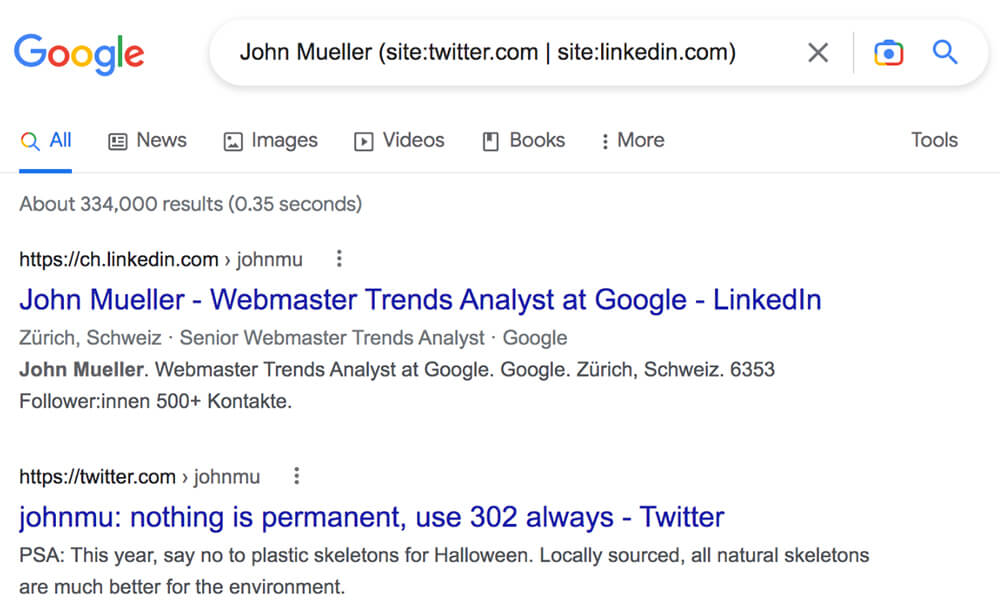 social profiles for link prospecting