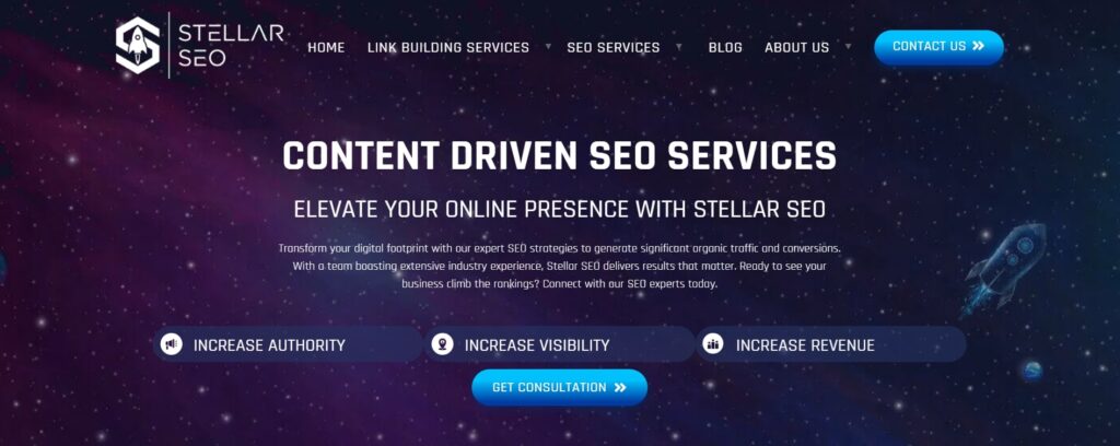 Stellar SEO homepage screenshot