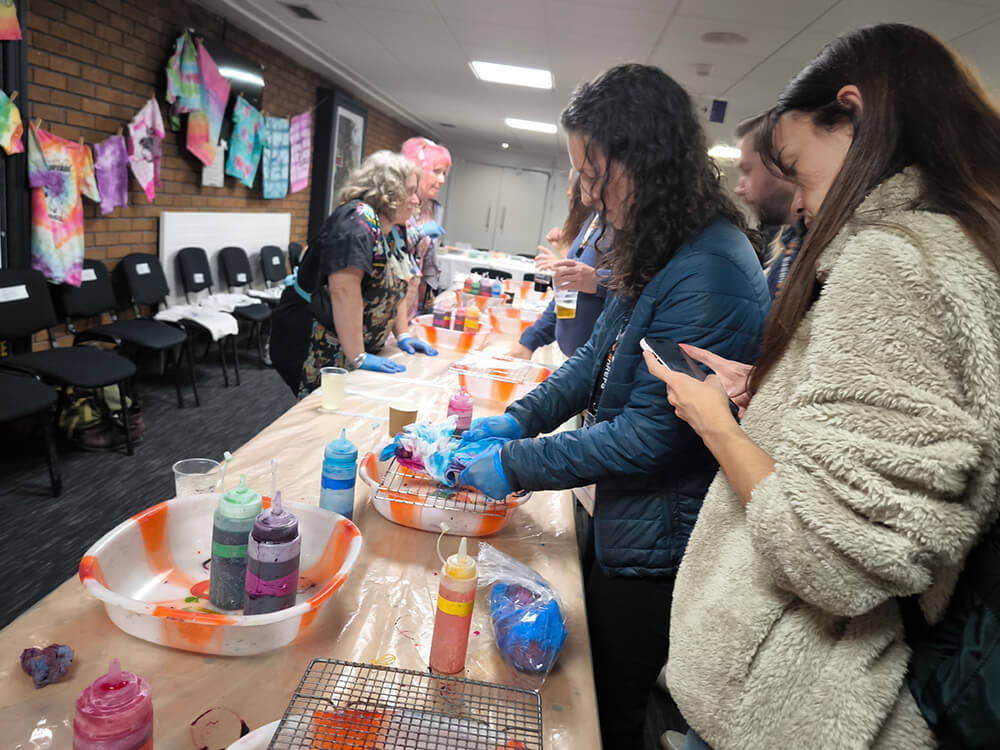 Tie-dye station at BrightonSEO 2024