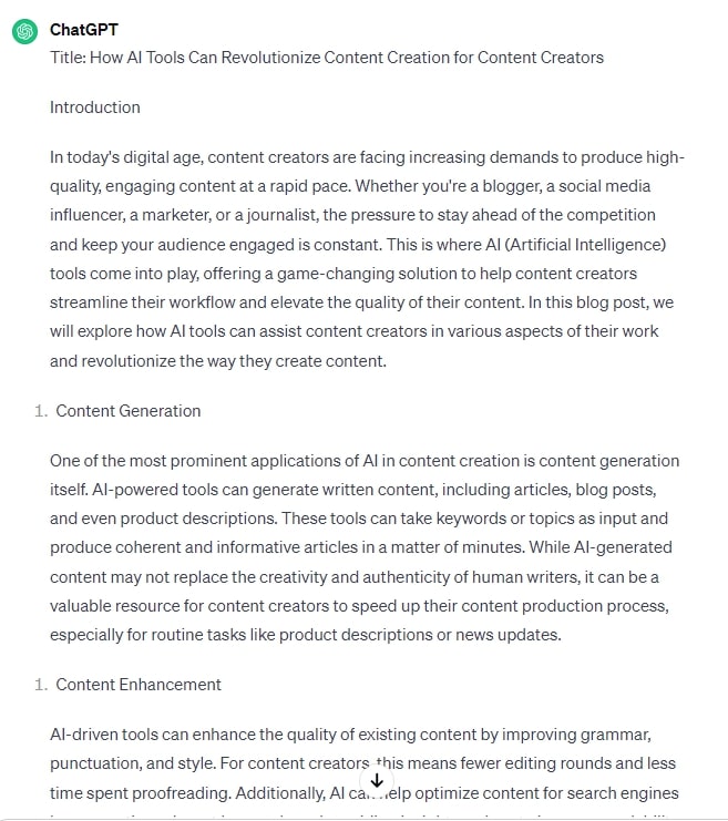 ai generated content