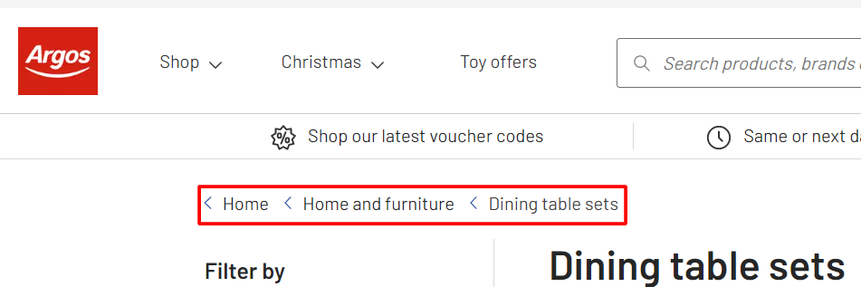 breadcrumb navigation