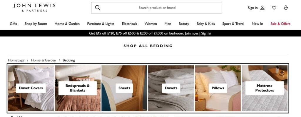 Category listings