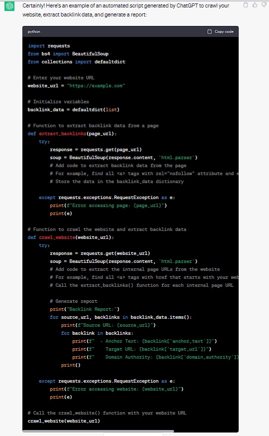 creating automations using ChatGPT