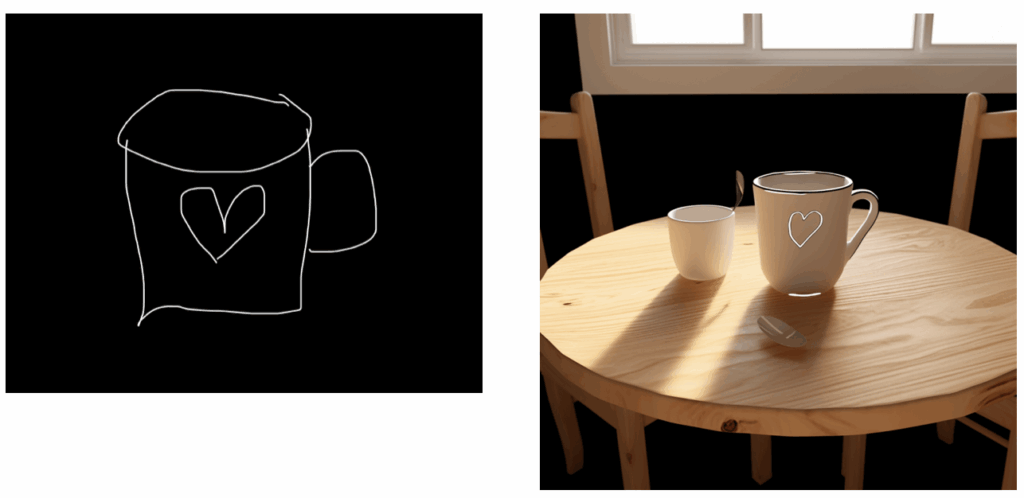 hastly drawn coffee mug rendered