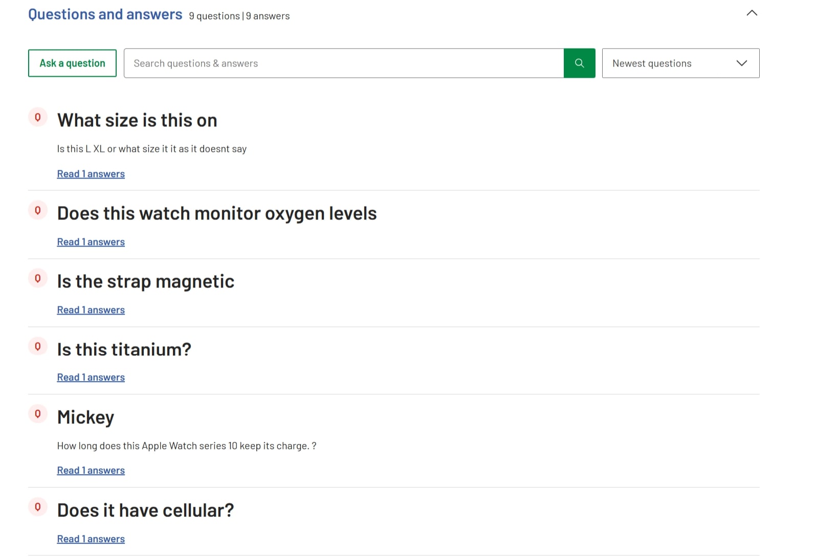 FAQs section