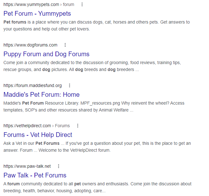 forum and boards resuts