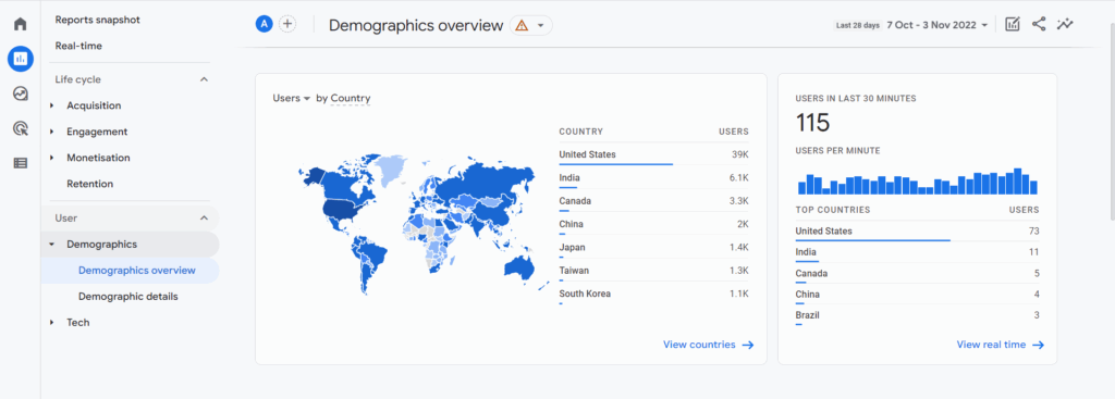 check traffic using google analytics account