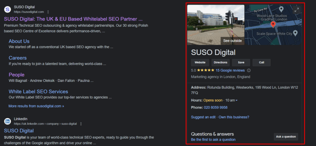 google business profile example