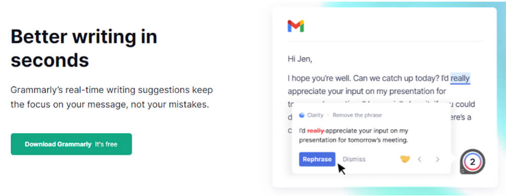 Grammarly for content writing
