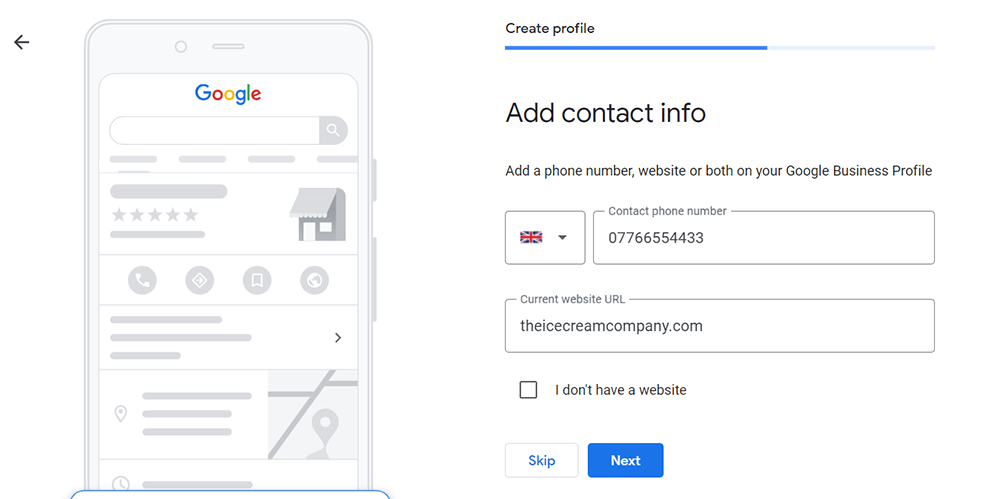 add contact information to your Google Business Profile