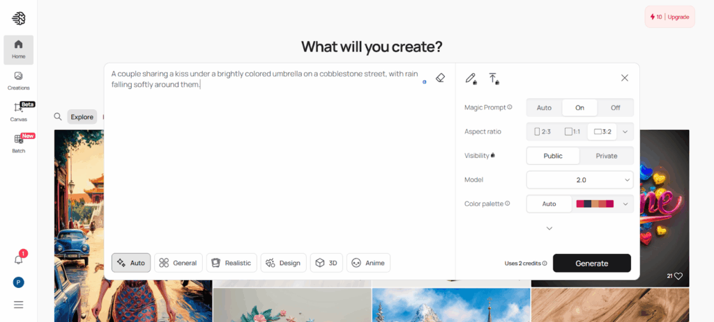 Screenshot from Ideogram AI image generator
