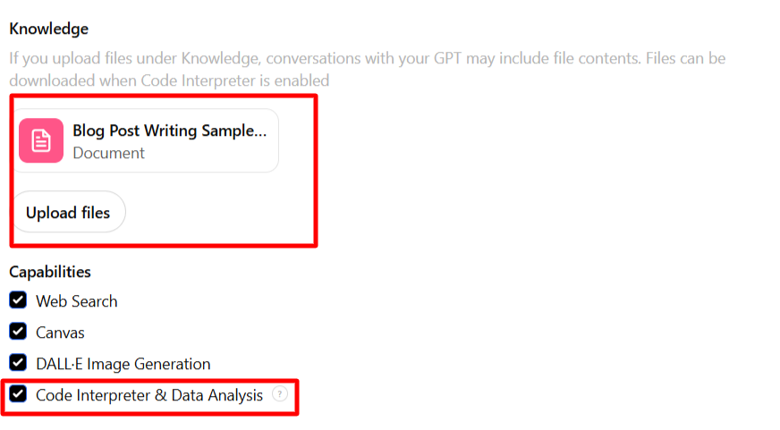 Screenshot from ChatGPT