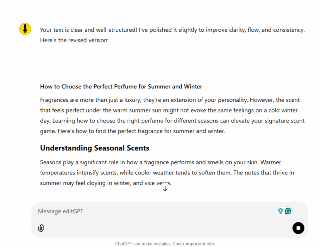 Screenshot from ChatGPT