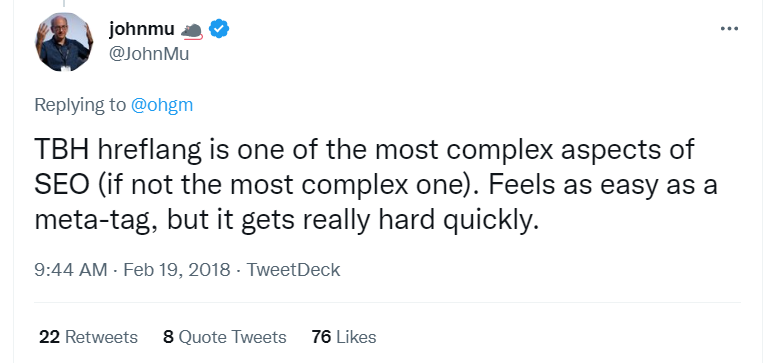 john mueller tweet related to hreflang
