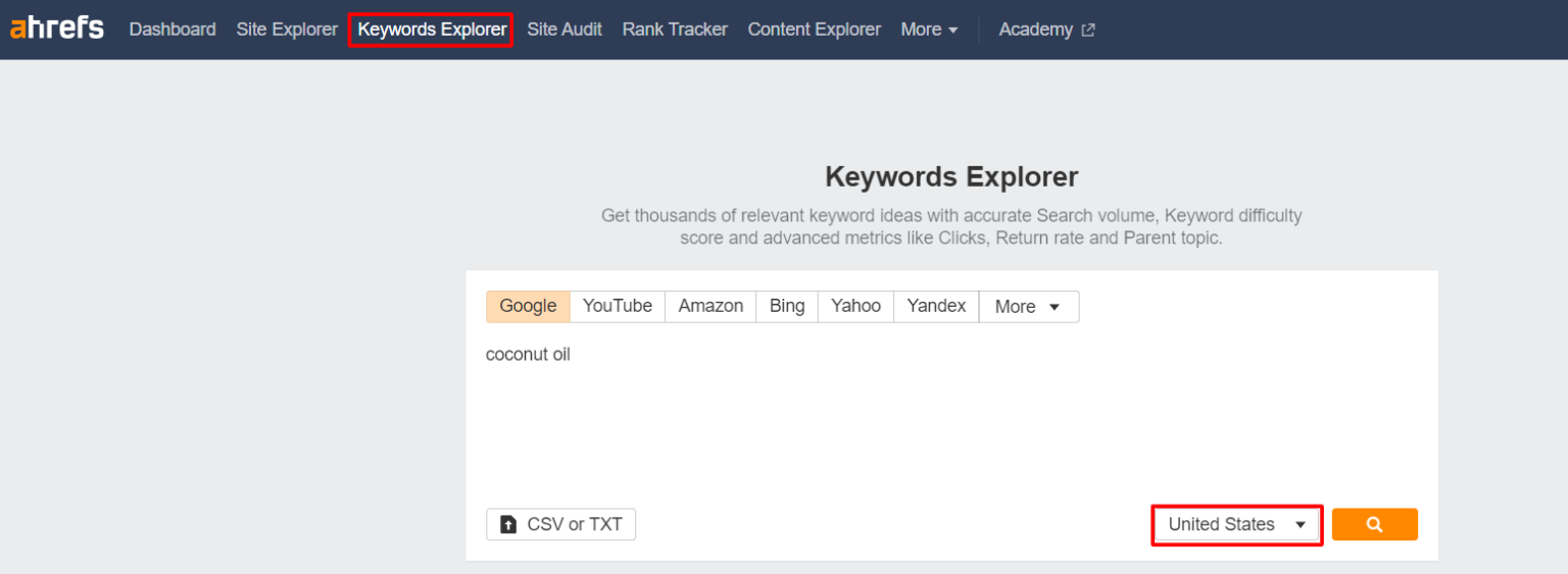 search broad seed keyword in keywords explorer