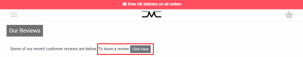 leave reminder for a review on your website