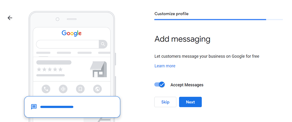 enable messaging in your Google Business Profile