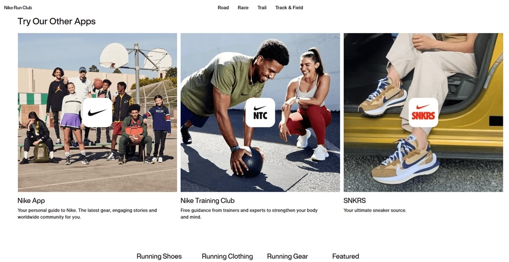 Nike website moments