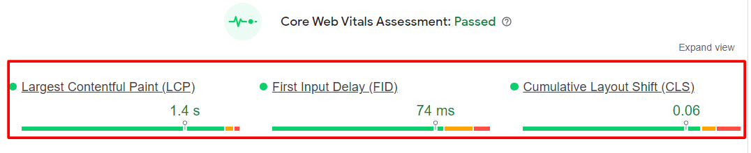 page speed insights