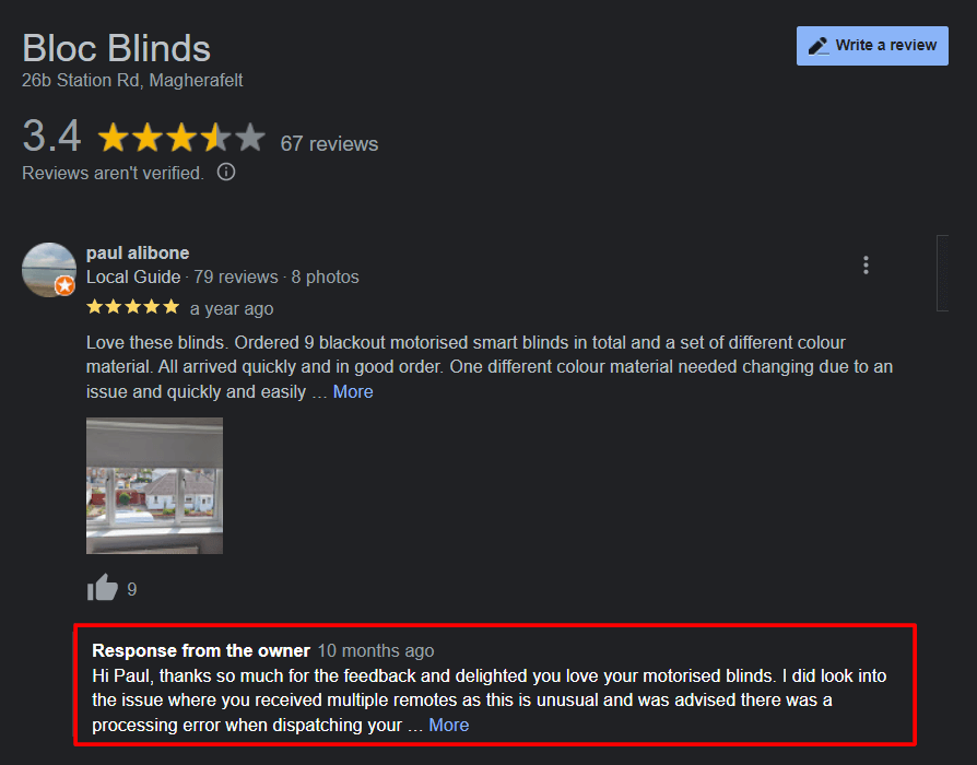 reply to google reviews