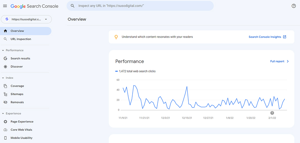 Google Search Console Overview Dashboard