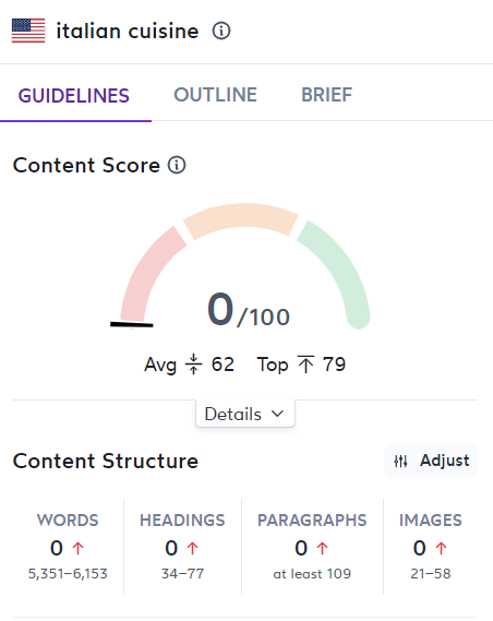 Surfer SEO content explorer